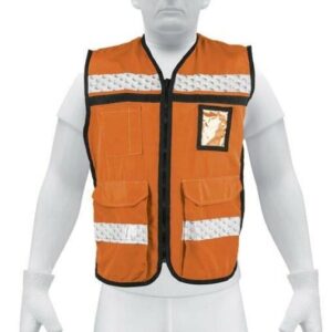 Chaleco Brigadista con Cintas Reflejantes, Color Naranja