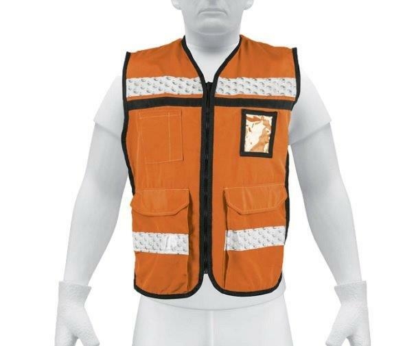 Chaleco Brigadista con Cintas Reflejantes, Color Naranja