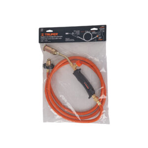Soplete de Laton con Manguera de 2 M, Punta Pol 7/8", Truper