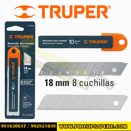 Estuche con 10 Cuchillas Sk4 de 18 Mm para Cutter, Truper