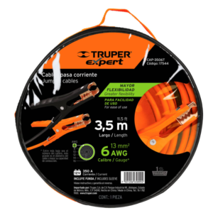 Cables Pasa Corriente 3.5 M, 350 A, 6 Awg, con Funda, Expert