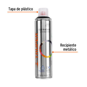 Pintura en Aerosol, Negro Mate, Bote Esbelto, 400 Ml