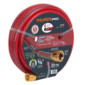 Manguera 1/2" Super Reforzada 4 Capas 20 M Conexiones Metal
