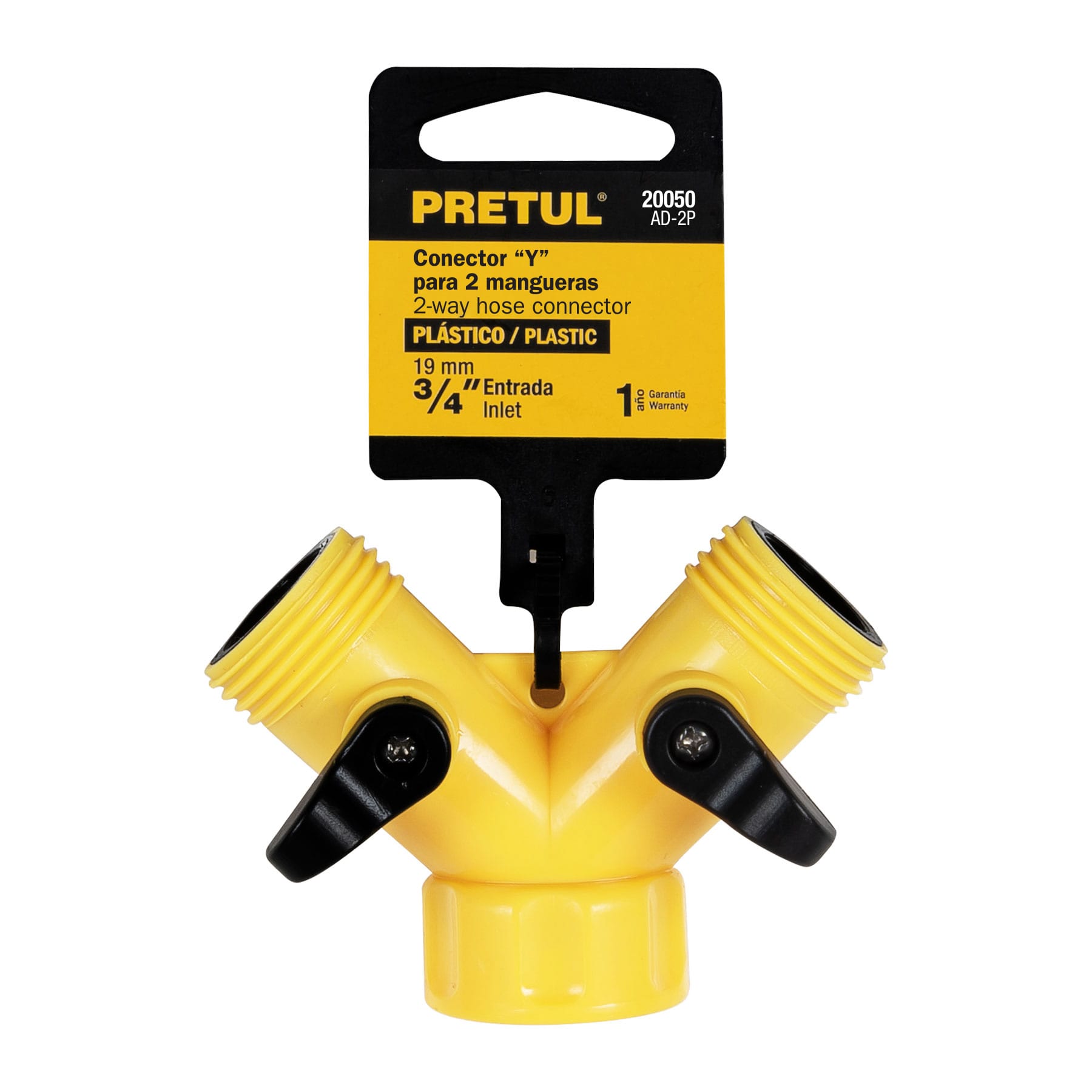 Conector "y" 3/4" Plastico para Manguera, Pretul
