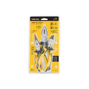 Juego de 3 Pinzas 3 Mango Comfort Grip, Pretul