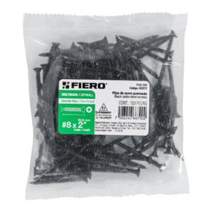 Paquete de 100 Pijas 8x1-1/2" Cabeza Plana Phillips Multiusos Cuerda Fina
