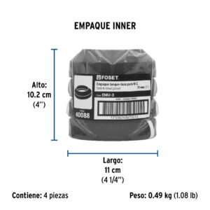 Empaque Unin Tanque-taza para Wc, 3", Foset