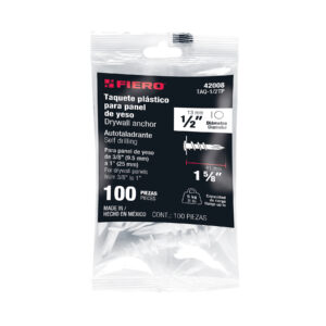 Bolsa con 100 Taquetes Plsticos 1/2", para Panel de Yeso