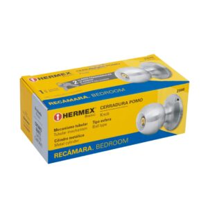Cerradura Tipo Esfera para Recmara, Cromo Mate, Hermex
