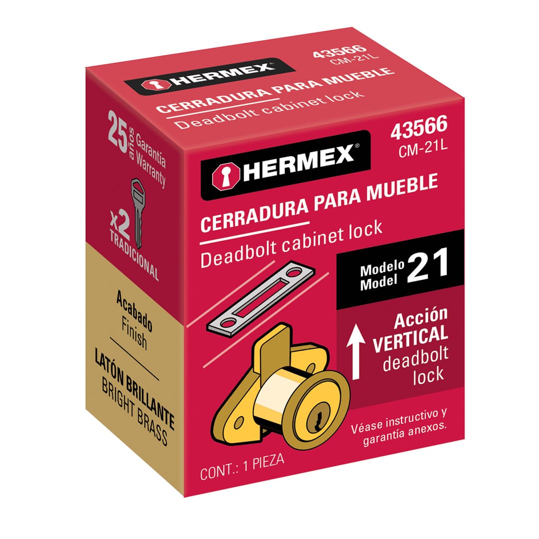 Cerradura para Mueble, Modelo 21, Latn, Hermex