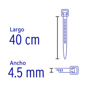 Bolsa con 25 Cinchos Plasticos 50 Lb, 400 X 4.5 Mm, Natural