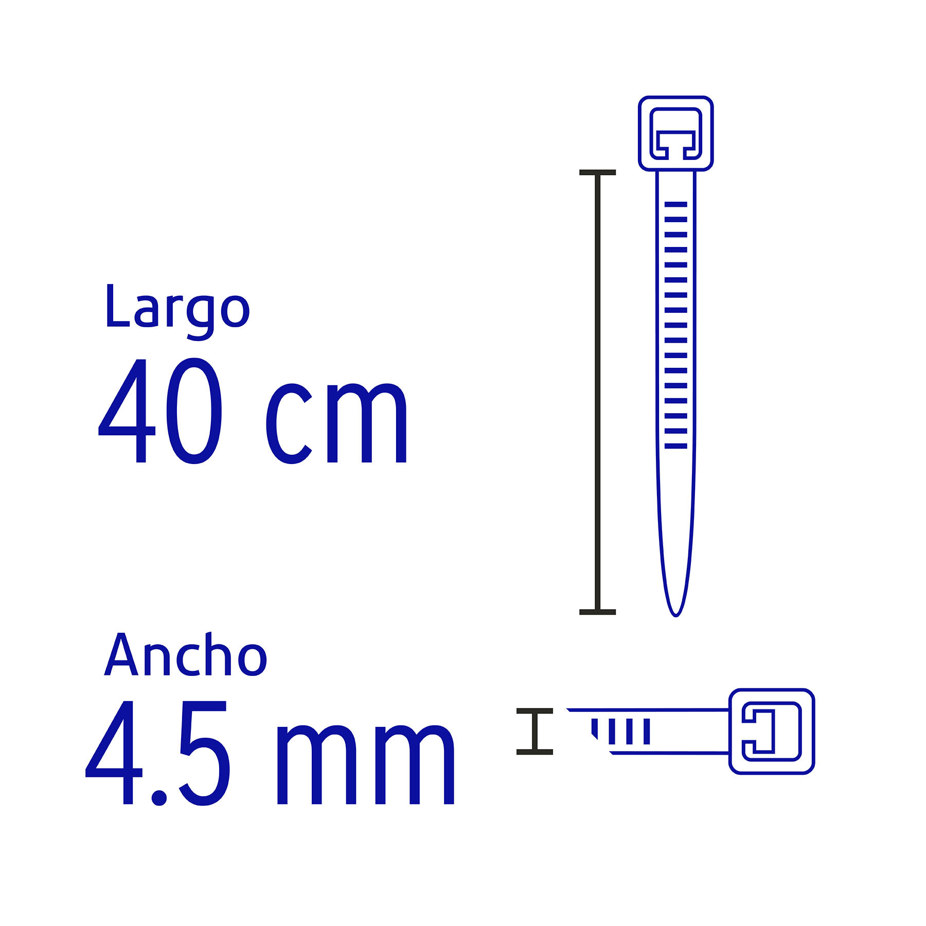 Bolsa con 25 Cinchos Plasticos 50 Lb, 400 X 4.5 Mm, Natural