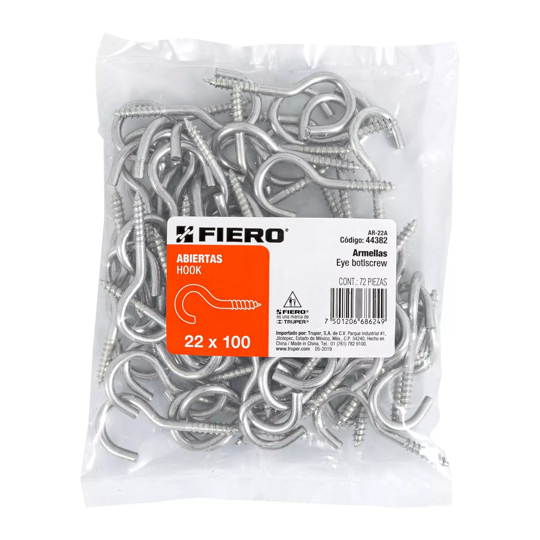 Bolsa con 72 Armellas Abiertas de 22 X 100, Fiero