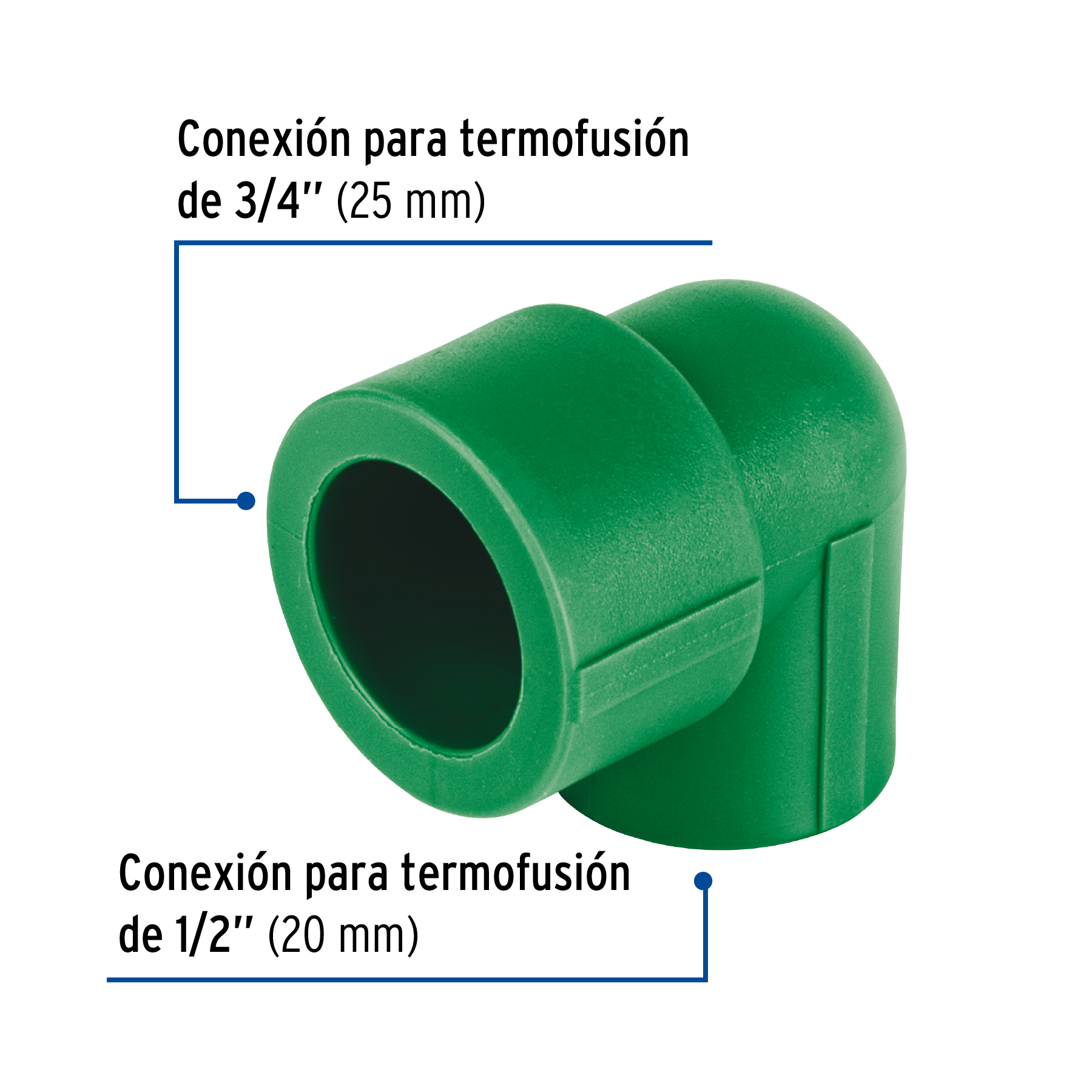 Codo 90° PPR Reducido, 3/4" X 1/2", Foset