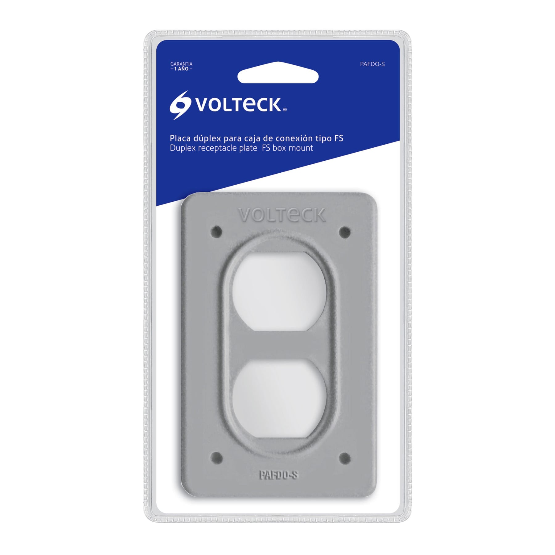 Placa Tipo Fs, Doble, de Sobreponer, Volteck