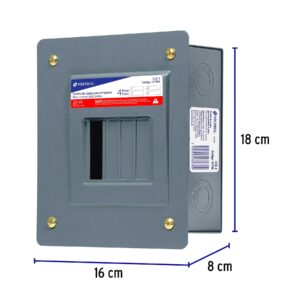 Centro de Carga Metlico 4 Polos 50A de Empotrar, Volteck