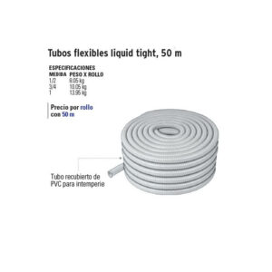 Rollo de 50 M de Tubo Flexible Liquid Tight de 3/4", Volteck