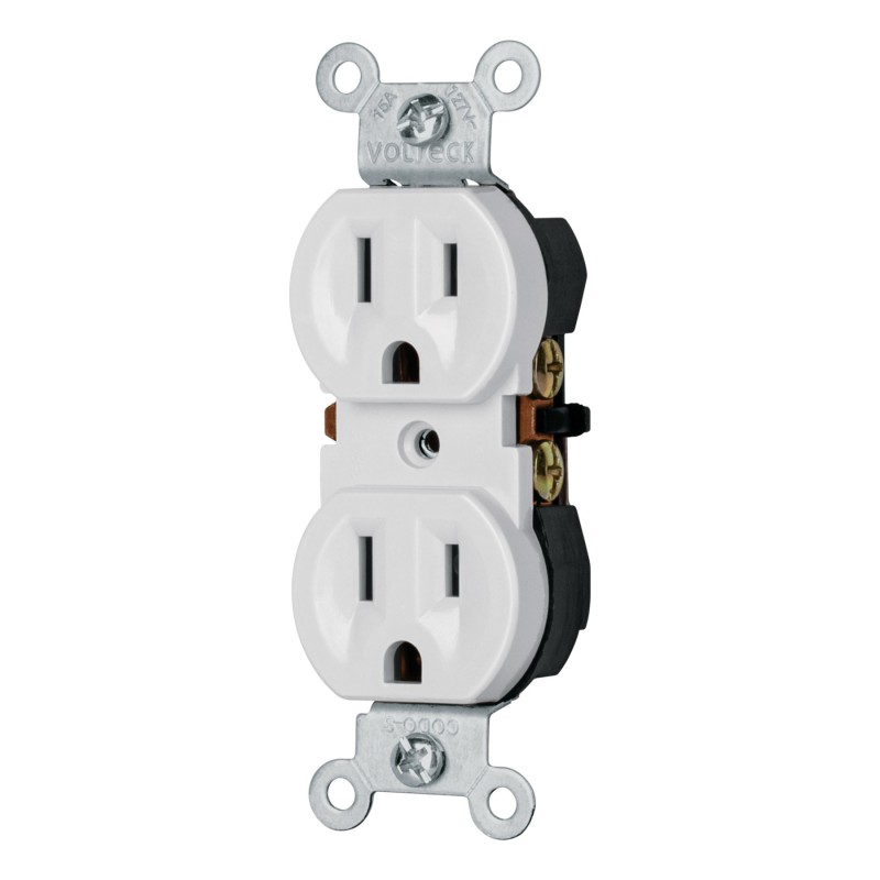 Contacto Duplex, 2 Polos 3 Hilos, Standard, Granel, Blanco