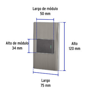 Placa Armada Acero Inox 1 Interruptor 1.5 Mdulos, Lisboa