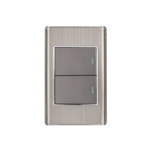 Placa Armada Acero Inox 2 Interruptores 1.5 Mdulos, Lisboa