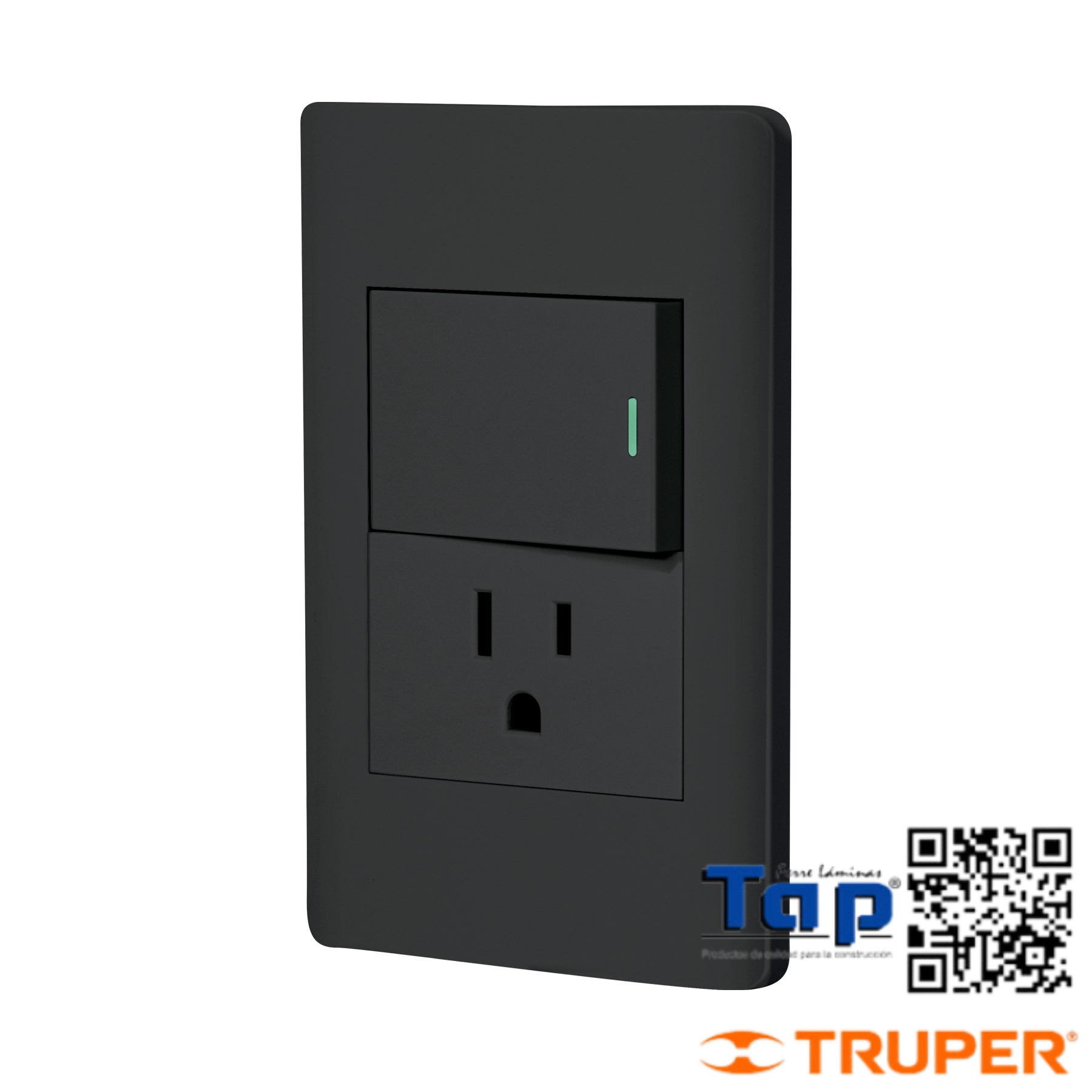 Placa Armada Negra Interruptor y Contacto 1.5 Md, Lisboa