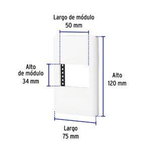 Placa Blanca de 1 Ventana 1.5 Mdulos, Lnea Lisboa, Volteck