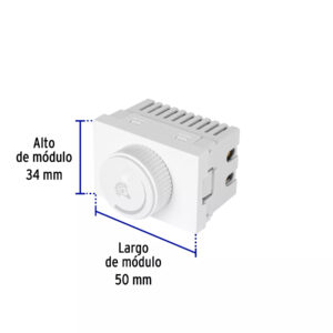 Dimmer Giratorio Blanco de 1.5 Modulos, Línea Lisboa