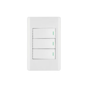 Placa Armada Blanca 3 Interruptores 1 Mdulo, Lisboa