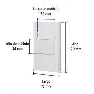 Placa Armada Blanca 1 Interruptor 1.5 Mdulos, Lisboa