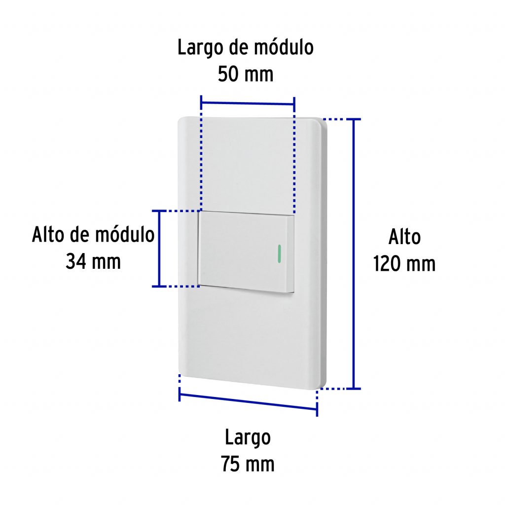 Placa Armada Blanca 1 Interruptor 1.5 Mdulos, Lisboa