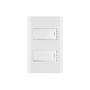 Placa Armada Blanca 2 Interruptores y Contacto 1 Md, Lisboa