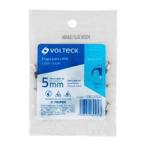 Bolsa con 20 Grapas Negras de 12 Mm para Cable Redondo