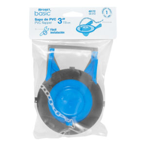 Sapo 2" para Wc, PVC Azul, Cadena Plástica, Foset Basic