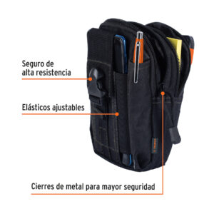 Bolso Táctico Negro para Cinturn, Truper