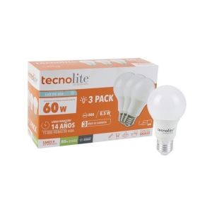 Paquete de 3 Foco Domestico A19 LED 8.5w Luz Fría 100-240V 6500K