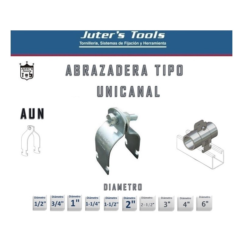 Abrazadera Unicanal - 2 1/2 Pulgadas