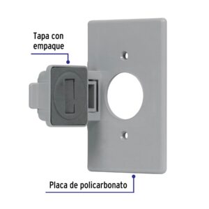 Placa Interperie Contacto Redondo 40MM