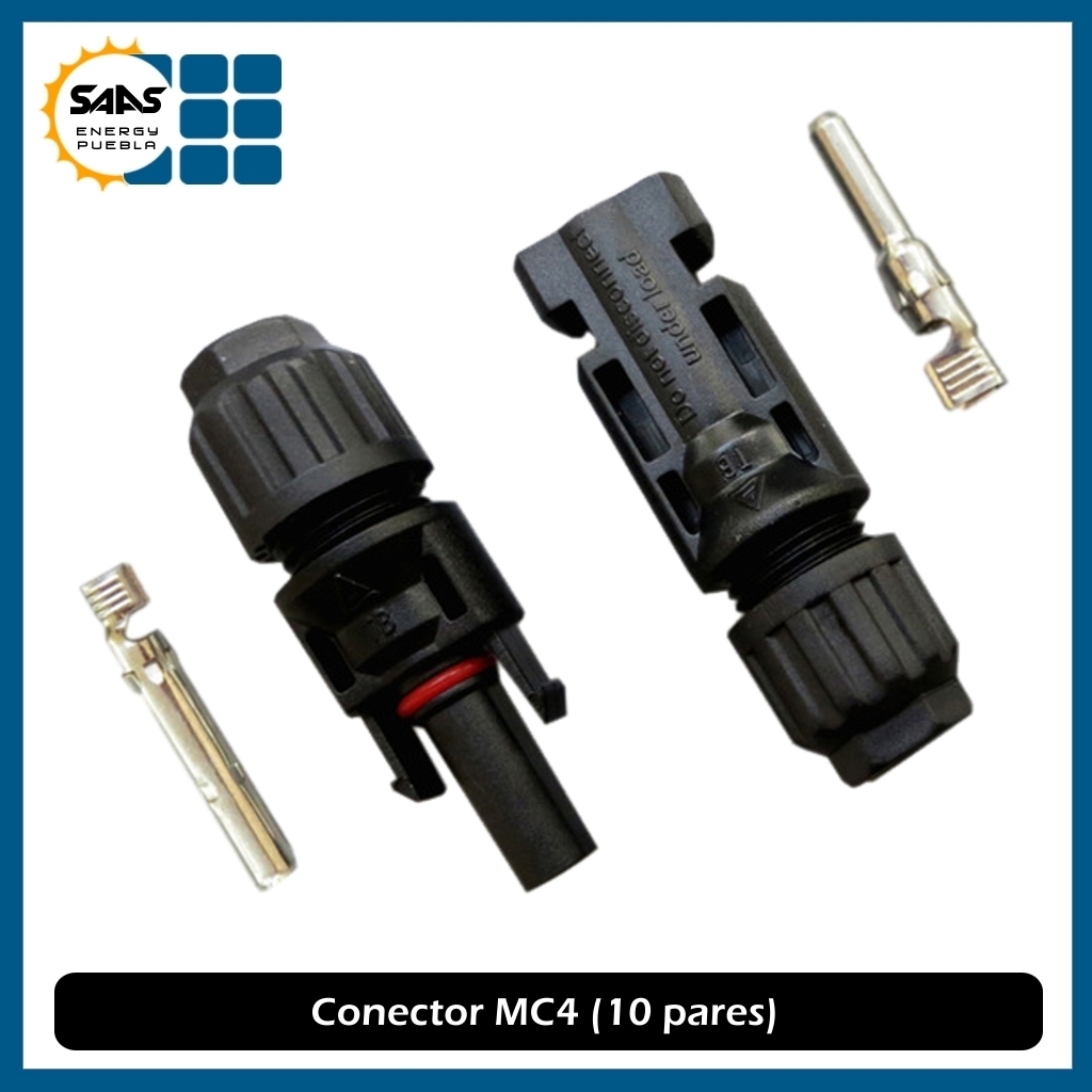 Juego Conector Mc4 Hembra y Macho Calibre 10