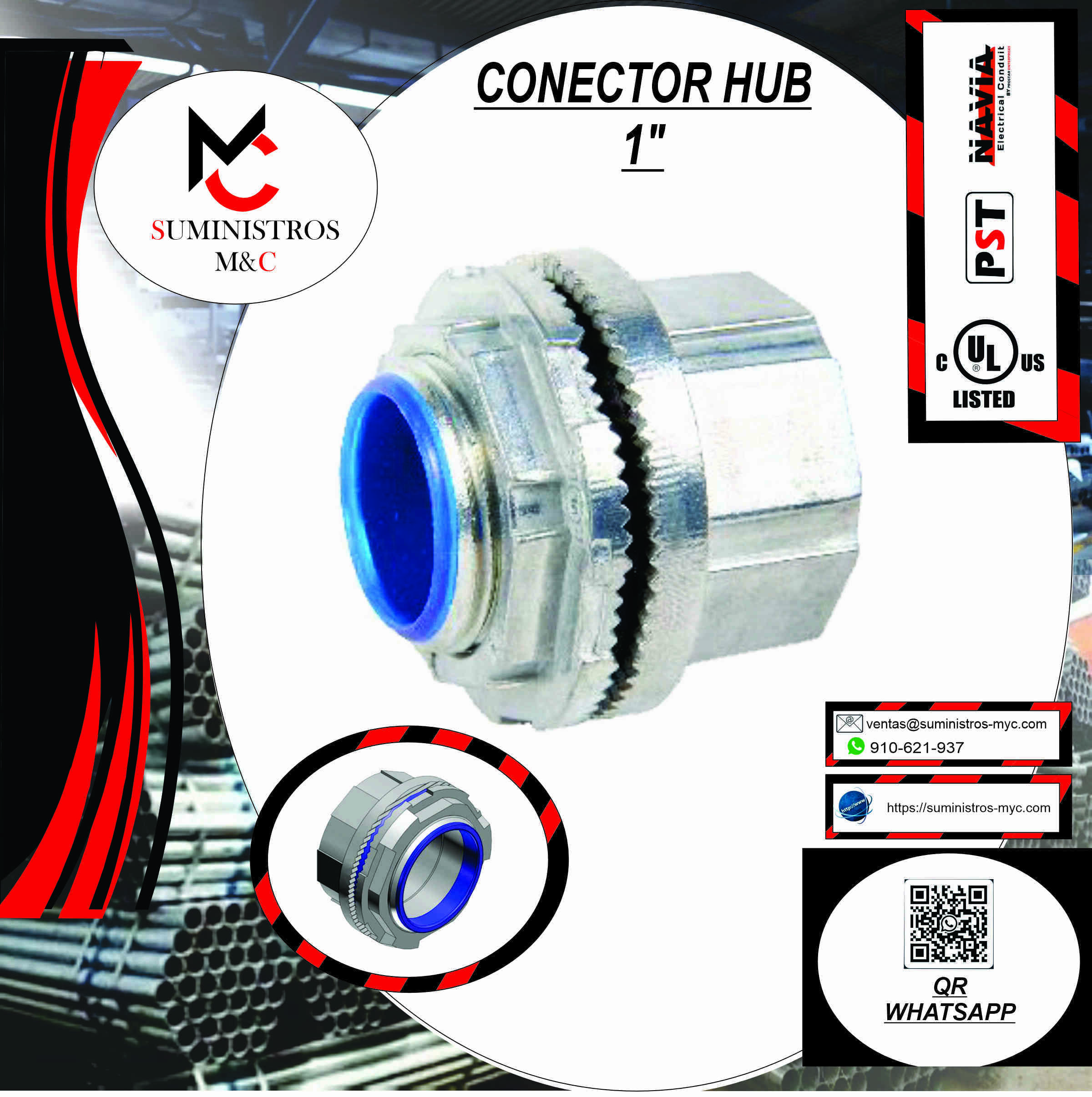 Conector Hub - 3/4 Pulgadas