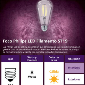 Foco LED 60W St19 700 Lumenes