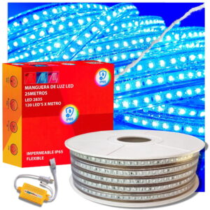Manguera LED (AZUL) Controlador y Pin - 25M - Azul