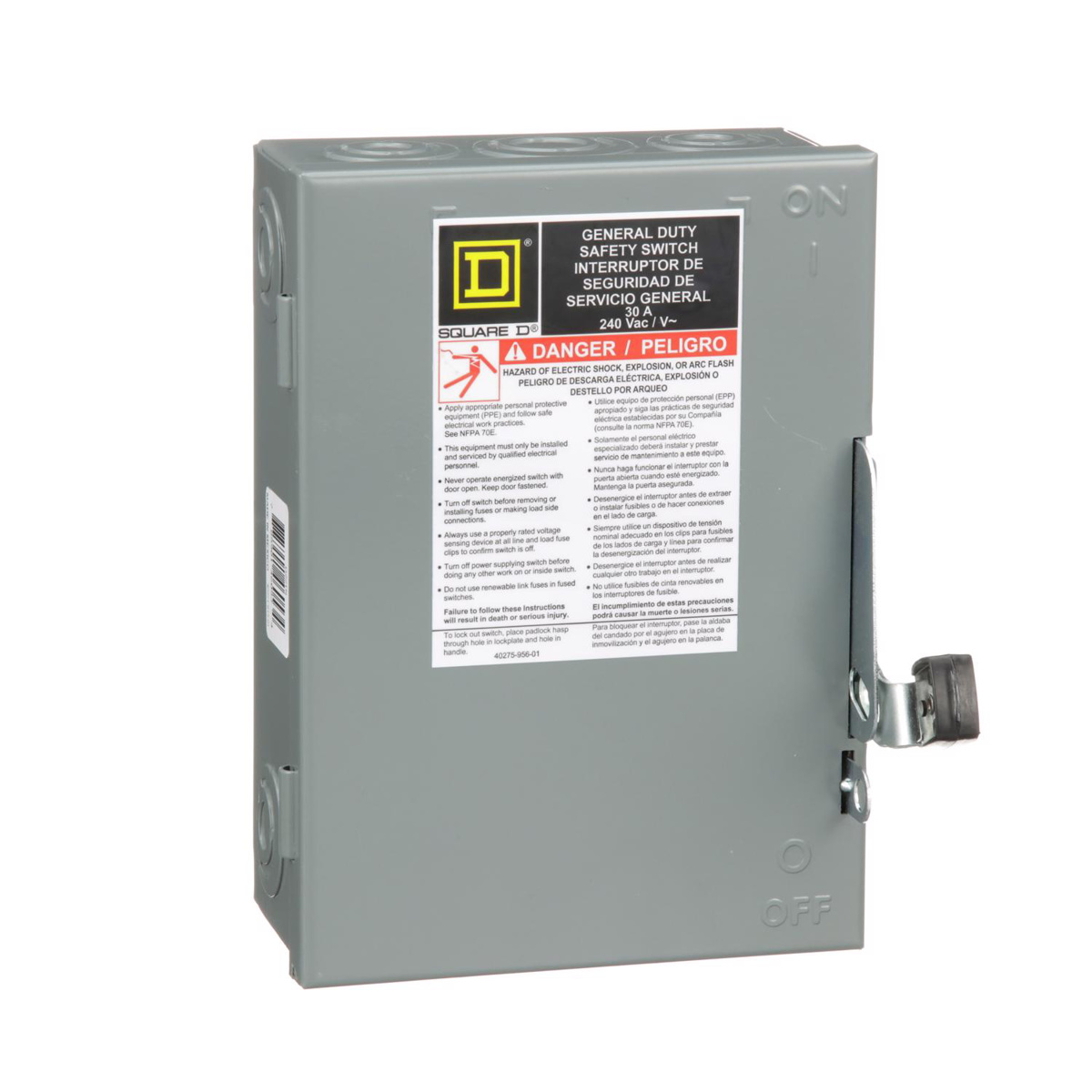 Desconectador 3x30 600V S/fusibles Sqd