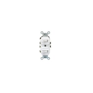 Apagador Doble Policarbonato Metal Blanco
