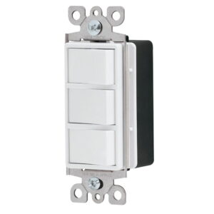 Apagador Triple Policarbonato Metal Blanco