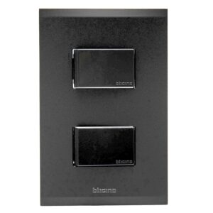 Apagador Doble Brushed Metal Negro