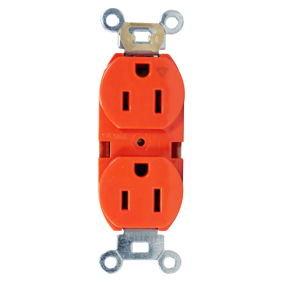Contacto Duplex 2p, 3h, 15a, 125V Naranja Grad Hosp D8200ig