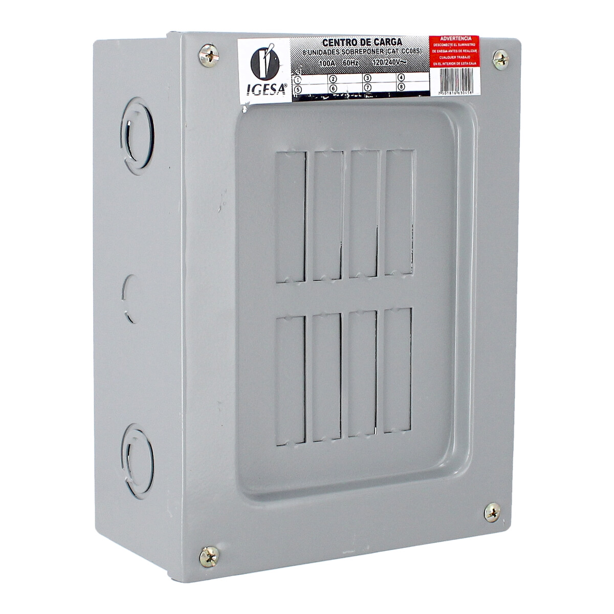 Centro de Carga 8 Circuitos Sobreponer 100AMP