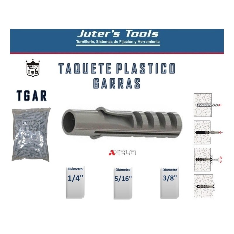 Taquete Garra Ag - 1/4 Pulgadas