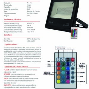 Reflector LED Rgb 100W Rzh-100w-rg Tecnoled