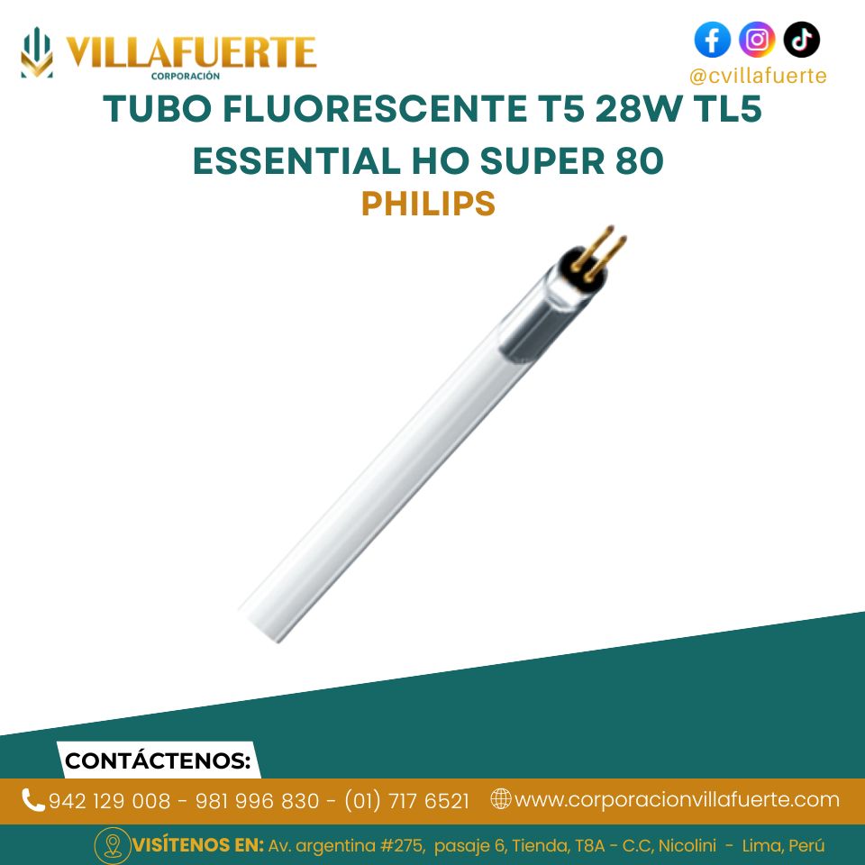 Tubo Fluorescente Luz Fría T5 - 14W 6500K